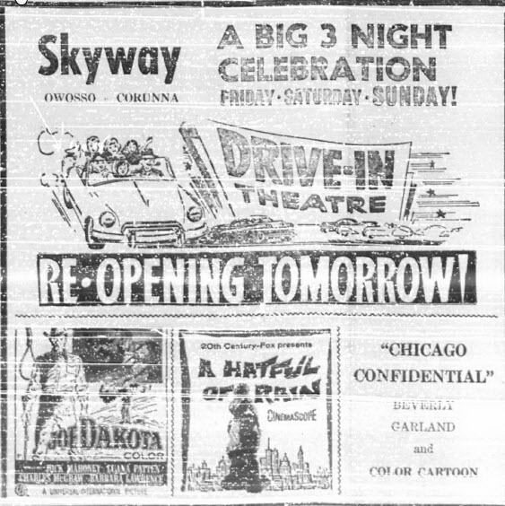 Skyway Drive-In Theatre - Old Ad (newer photo)